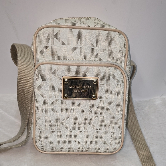 Michael Kors Beige Logo Crossbody Bag - Picture 1 of 7